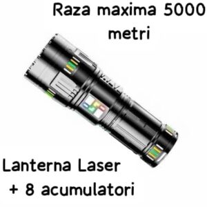 Lanternă Profesională Cu Led Liquid Laser 35000 Lumeni/ 380W -Încărcare USB-C / Rază de 5000 Metri