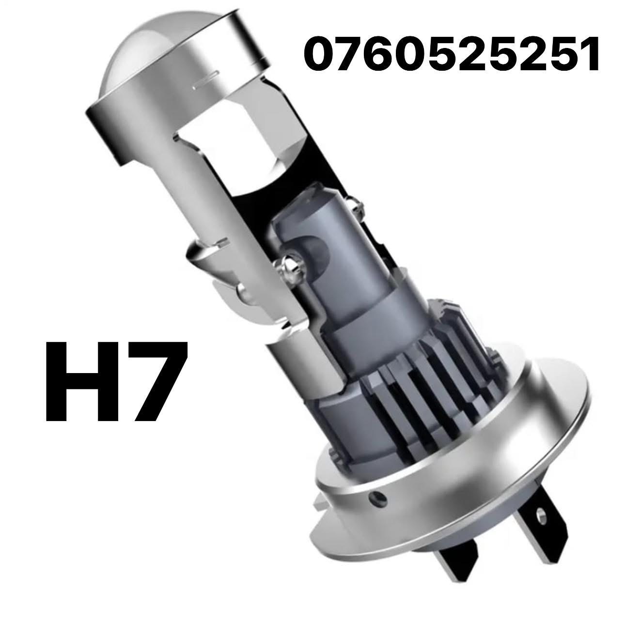 Set Două Becuri Led H7 Cu Lupă Si Ventilator Mic Încorporat 24000Lm/200Watti - imagine 2